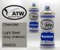 Preview: Chevrolet, Light Steel Grey (Interior), WA922L: 400ml Sprühdose + 400ml Klarlack - Set, von ATW Autoteile West.